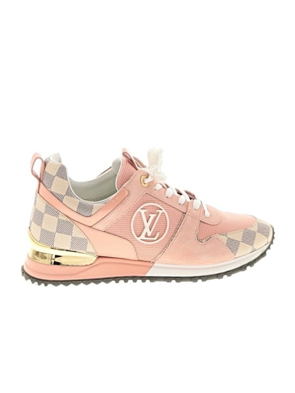 Louis Vuitton Pink and Cream LV Logo Checker Runner - Women